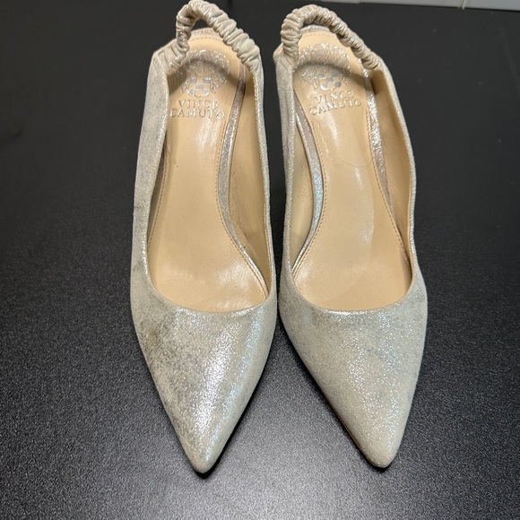 Metallic Vince Camuto pointed toe Slingback heels - Picture 3 of 3